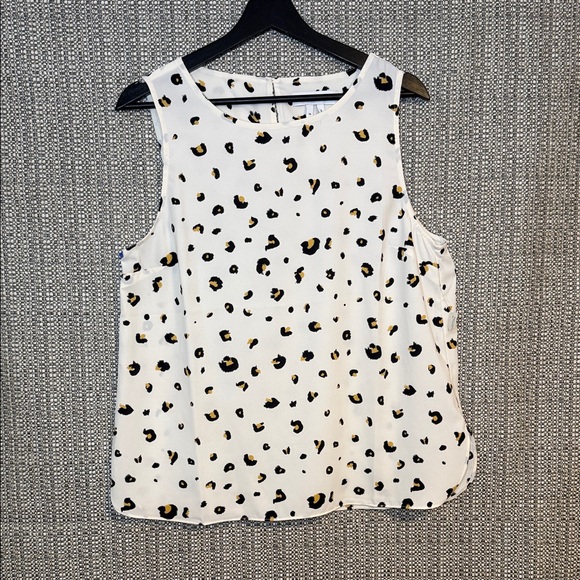 Lark & Ro Tops - Lark & Ro Women's Sleeveless Tank Blouse‎ Beige With Leopard Print, Size 10 NWT
